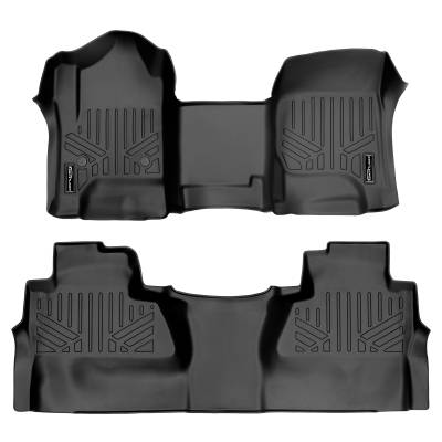 SMARTLINER - SMARTLINER SA0226/B0382 Front/Rear BLACK Floor Liners Silverado/Sierra Crew