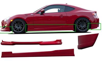 Stillen - Stillen KB21022L Lower Body Kit 5Pc Unpainted for 13-15 Scion FR-S