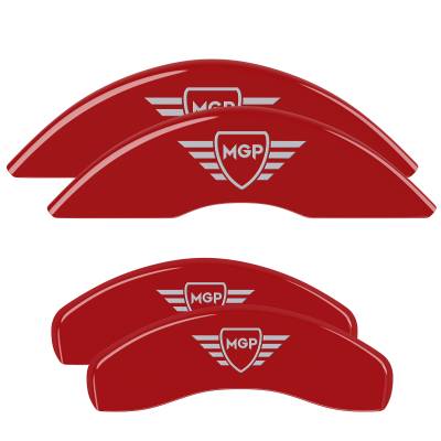 MGP Caliper Covers - MGP Caliper Covers 16253SCLCRD Front/Rear 4pc No Engraving Classic Red