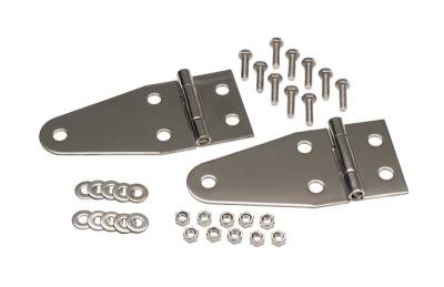 Kentrol - Kentrol 30402 Polished Hood Hinge Pair for 55-95 Jeep Wrangler CJ & YJ