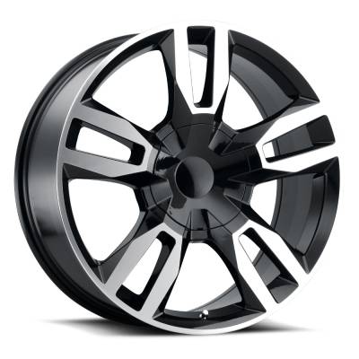 Voxx - Voxx D-66106 Chevy RST 22x9 6-139.7 et24 CB78.1 Gloss Black Mach Face