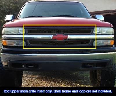 APS - APS Wire Mesh Grille Black 01-02 Silverado 2500/3500 GR03GEG02H