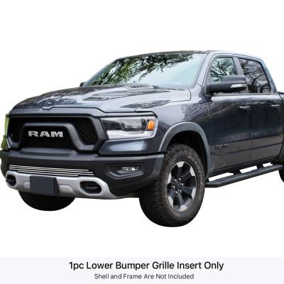 APS - APS Stainless Billet Bumper Grille-Polish for 19-24 Ram 1500 Rebel GR04FEB04S