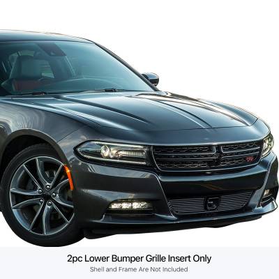 APS - APS Stainless Billet Bumper Grille Black for 15-23 Charger SXT GR04FFC45J