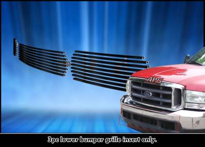 APS - APS Stainless Billet Bumper Grille Black 99-04 Super Duty/Excursion GR06HEJ97J