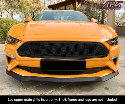 APS - APS Wire Mesh Grille Black 18-22 Ford Mustang GT GR06GFD08H