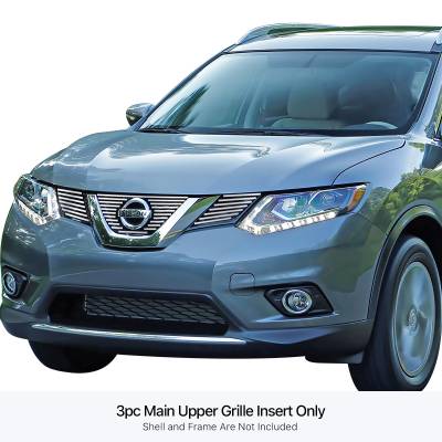APS - APS Stainless Billet Grille-Polish for 14-16 Nissan Rogue GR14FEE71S