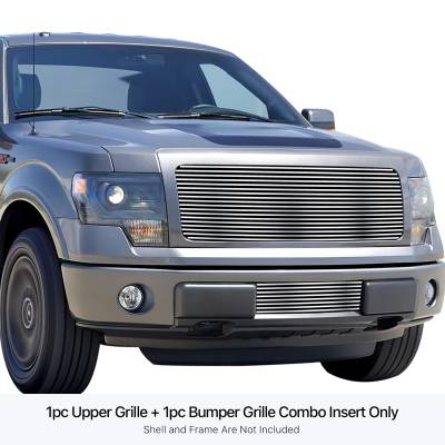 APS - APS Stainless Billet Grille-Polish 09-14 Ford F150 GR06HFF14S