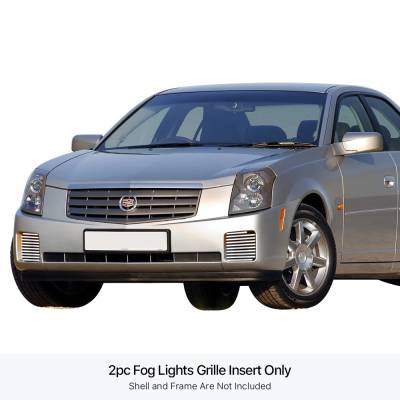 APS - APS Stainless Billet Fog Light Grilles Black 03-07 Cadillac CTS GR01FEH12S