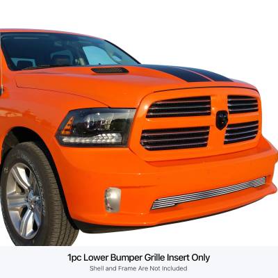 APS - APS Stainless Billet Bumper Grille-Polish for 13-18 Ram 1500 Sport GR04FEI20S