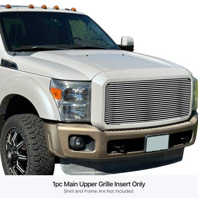 APS - APS Stainless Billet Grille-Polish 11-16 Ford Super Duty GR06HFH28S