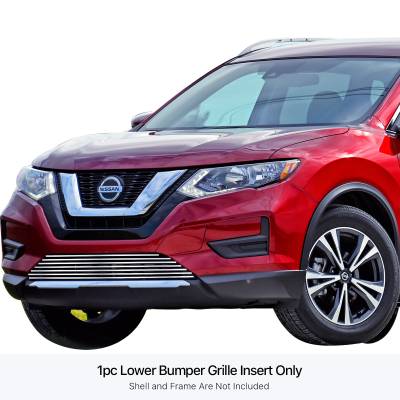 APS - APS Stainless Billet Bumper Grille-Polish for 17-20 Nissan Rogue GR14FEE73S