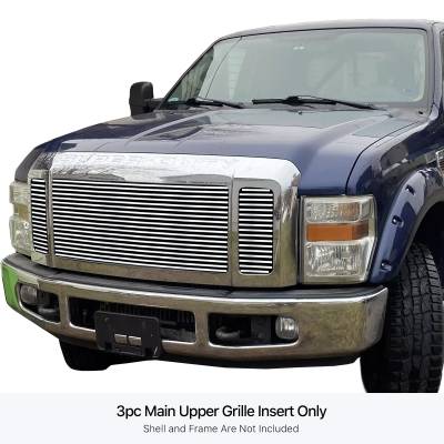 APS - APS Stainless Billet Grille-Polish 08-10 Ford Super Duty GR06HEE41S