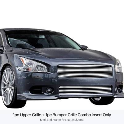APS - APS Stainless Billet Grille-Polish for 09-14 Nissan Maxima GR14HGG74S