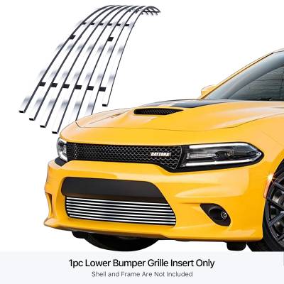 APS - APS Stainless Billet Bumper Grille-Polish for 15-18 Charger GT/RT GR04FFJ34S