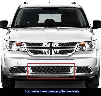 APS - APS Wire Mesh Bumper Grille-Polish/Black for 11-20 Dodge Journey SE GR04GFH77C