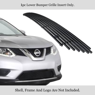 APS - APS Stainless Billet Bumper Grille Black for 14-16 Nissan Rogue GR14FFC88J