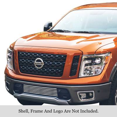 APS - APS Stainless Billet Bumper Grille-Polish for 16-19 Nissan Titan GR14FFC96S