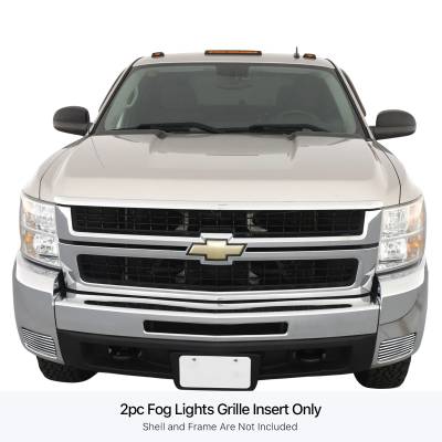 APS - APS Stainless Billet Fog Light Grilles-Polish 07-13 Silverado 1500 GR03FFJ24S