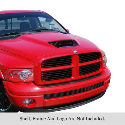 APS - APS Stainless Billet Bumper Grille Black for 02-05 Ram 1500 Sport GR04HED75J