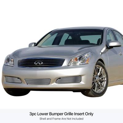 APS - APS Stainless Billet Bumper Grille Black for 07-08 G35 Sedan GR14FFH86S