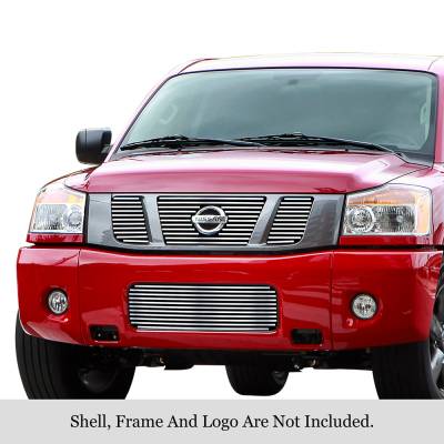 APS - APS Stainless Billet Grille-Polish for 08-12 Nissan Titan GR14FGG13S