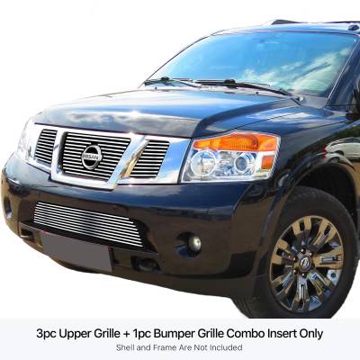 APS - APS Stainless Billet Grille-Polish for 08-15 Nissan Armada GR14FGG79S