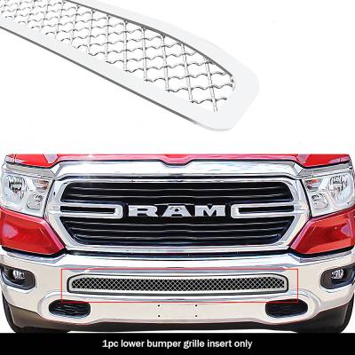 APS - APS Wire Mesh Bumper Grille-Polish for 19-24 Ram 1500 GR04GEJ31S