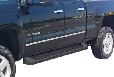 APS - APS iRunning Running Boards Black 07-18 Silverado/Sierra Double IB03RAI5B