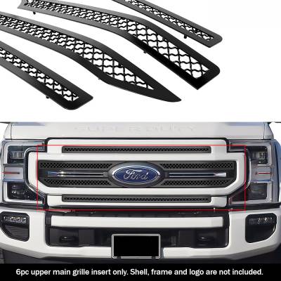 APS - APS Wire Mesh Grille Black 20-22 Ford Super Duty Lariat GR06GEJ80K