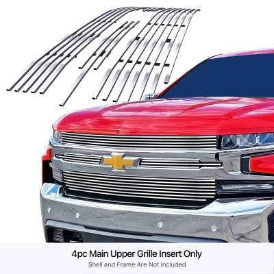 APS - APS Stainless Billet Grille-Polish 19-22 Chevrolet Silverado 1500 GR03FEF55S
