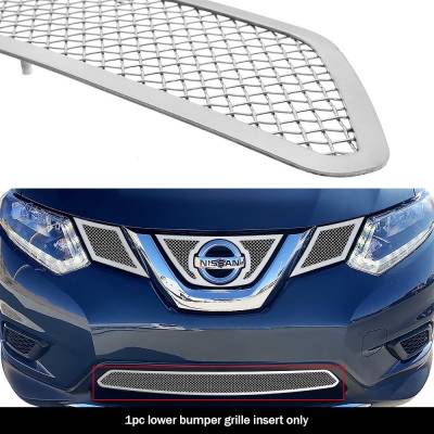 APS - APS Wire Mesh Bumper Grille-Polish for 14-16 Nissan Rogue GR14GFC88T