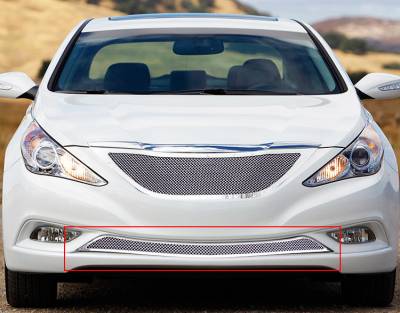 APS - APS Wire Mesh Bumper Grille-Polish for 11-14 Hyundai Sonata GR25GFG96T