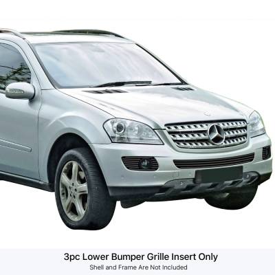 APS - APS Stainless Billet Bumper Grille Black for 06-08 Mercedes ML350 GR26FEE12J