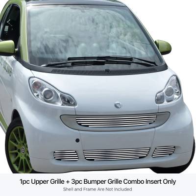 APS - APS Stainless Billet Grille-Polish for 08-12 Smart ForTwo GR26FFF01S
