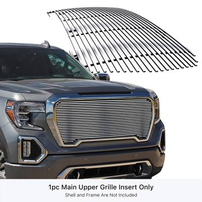 APS - APS Stainless Billet Grille-Polish 19-21 GMC Sierra 1500 GR07HEF22S