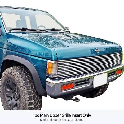 APS - APS Stainless Billet Grille-Polish for 86-97 Nissan Hardbody GR14HEB30S