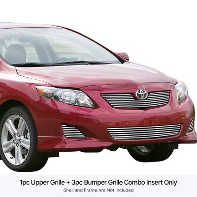 APS - APS Stainless Billet Grille-Polish for 09-10 Toyota Corolla GR20FFF02S