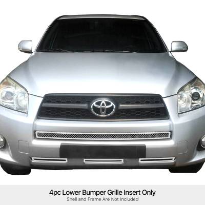 APS - APS Wire Mesh Bumper Grille-Polish for 09-12 Toyota RAV4 GR20GEE80T