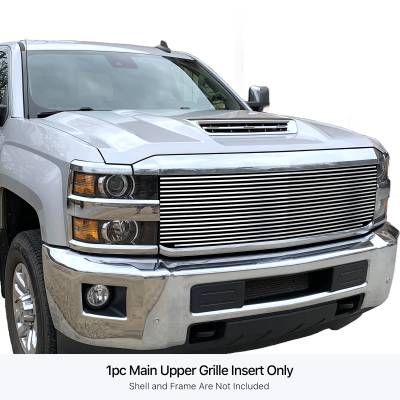 APS - APS Stainless Billet Grille-Polish 15-19 Silverado 2500/3500 GR03HFC33S