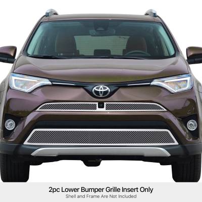 APS - APS Wire Mesh Bumper Grille-Polish for 16-18 Toyota RAV4 GR20GEE83T