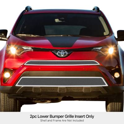 APS - APS Wire Mesh Bumper Grille-Polish for 16-18 Toyota RAV4 GR20GEE84T