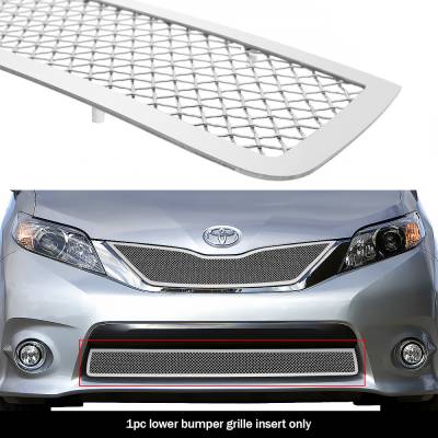 APS - APS Wire Mesh Bumper Grille-Polish for 11-17 Toyota Sienna SE GR20GFE00T
