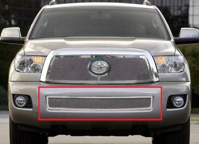 APS - APS Wire Mesh Bumper Grille-Polish for 08-17 Toyota Sequoia GR20GFE54T