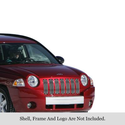 APS - APS Stainless Billet Grille-Polish for 06-10 Jeep Compass GR10FEE38S