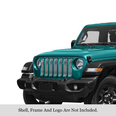 APS - APS Stainless Billet Grille-Polish for 20-21 Jeep Gladiator JT GR10FEJ45S