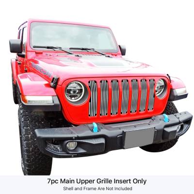 APS - APS Stainless Billet Grille-Polish for 18-25 Jeep Wrangler JL GR10FFD41S