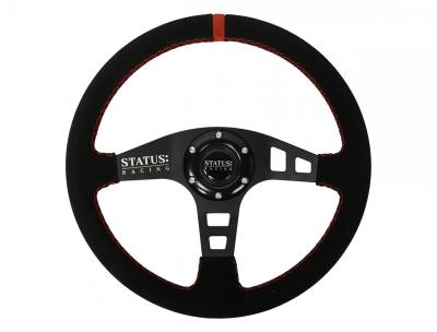 PRP - PRP SRG152 Flat Suede Steering Wheel 13" Diameter Red