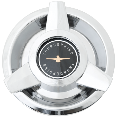 Wheel Vintiques - Wheel Vintiques 1038-BLKR 6" TBIRD 3-Bar Black Cap