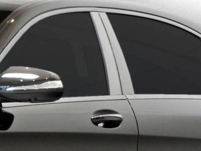 Quality Automotive Accessories - QAA PP14085 4Pc Stainless Steel Pillar Trim for 14-20 Mercedes S Class